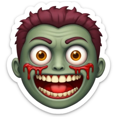 Faça um emoji de uma zumbi com o cabelo loiro escuro sticker