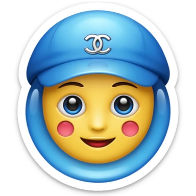 chanel emoji blue sticker