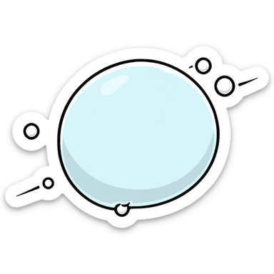 Snowball flying through air sticker