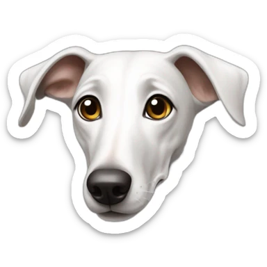 Dog galgo allí white sticker