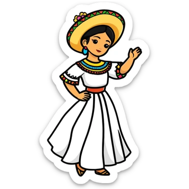 Mexican folklorico dancer 1 sticker