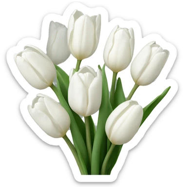 White tulips  sticker