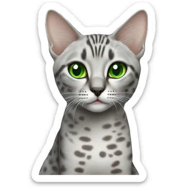 Egyptian mau cat female with green eyes sticker