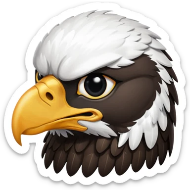 very simple and minimalistic whole body eagle emoji DOT eyes, only pupils, solid black , no iris, remove the white part of the eye sticker