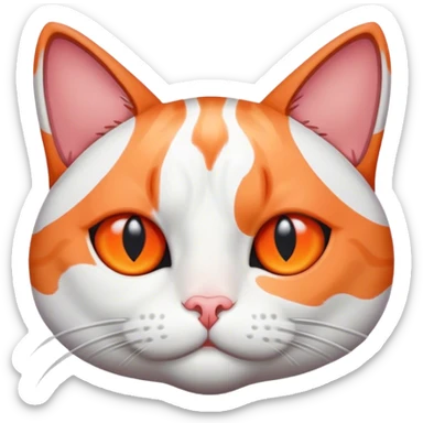 orange and white cat with one eye sticker