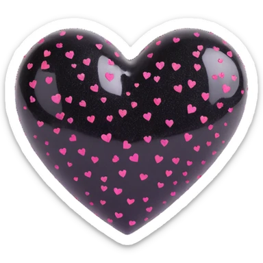 heart with black glitter sticker