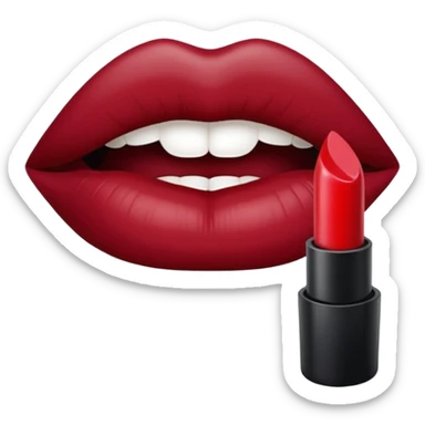 burgundy red lips print sticker