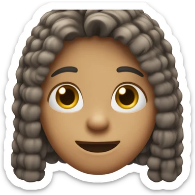 Middle parted hair face with two front teeth sticking out sticker