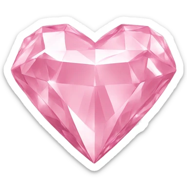 Diamond heart light pink  sticker