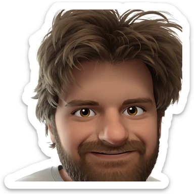 smiling boy with beard portrait sticker