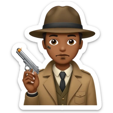 Smoking blunt, holding gun sticker