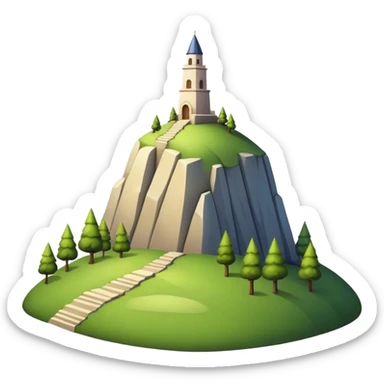A high point or top of a hill or mountain sticker