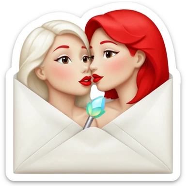 a beautiful loving kiss on it lipstick white opal envelope sticker