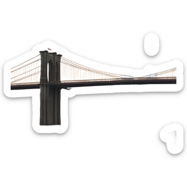 Brooklyn golden bridge seen from the coast sticker