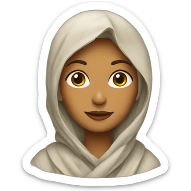 a woman in a shawl sticker