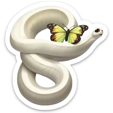 White snake with wings of butterfly  sticker