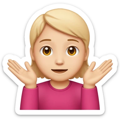Emoji con una carita inocente, moviendo su cara y talves pegando sus manos entre su sticker