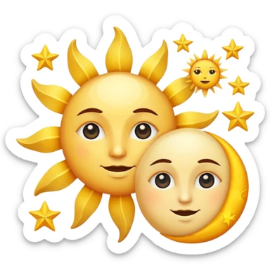Sun moon and stars sticker