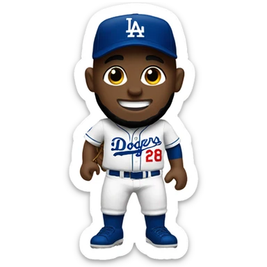 Nathaniel in Dodgers uniform  sticker