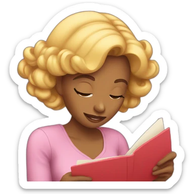 women reading love letter sticker