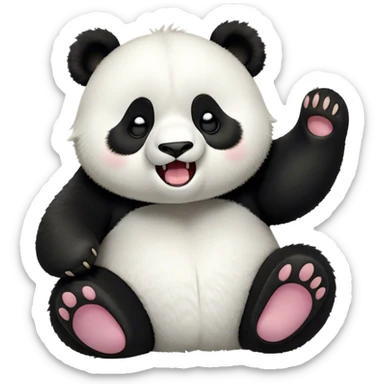 Cinematic Cute Yawning Panda Portrait Emoji, Head tilted slightly with a dramatic, wide-open yawn, showcasing a soft, plush black and white Fur with droopy ears, round eyes barely open in drowsy contentment, Simplified yet irresistibly adorable features, highly detailed, glowing with a soft, cozy glow, high shine, relaxed yet expressive, stylized with a touch of gentle whimsy, bright and endearing, soft glowing outline, capturing the essence of a sleepy yet affectionate panda, so drowsy it feels like it could stretch right out of the screen and curl up for a nap! sticker