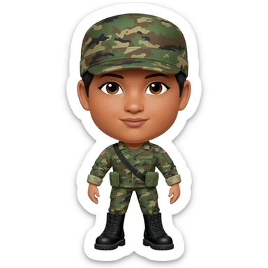 Filipino female soldier bdu 1990s with black combat boots without wearing bandolier sticker