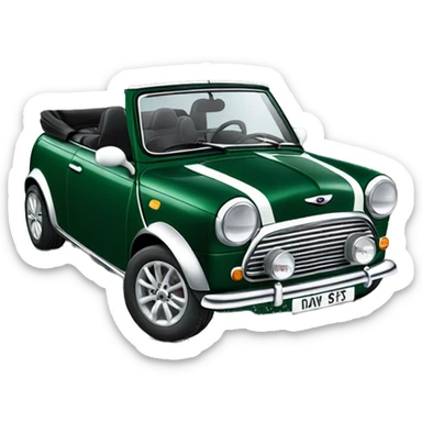 Dark Green Mini Cooper s convertible  sticker