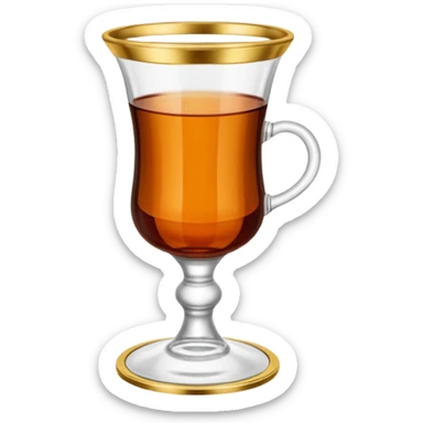 Turkish tea glass in “ince belli bardak” with the stand sticker