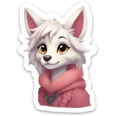 Shy kawaii cute anthro furry by Falvie, LiLaiRa, griffsnuff, AngieWolf sticker