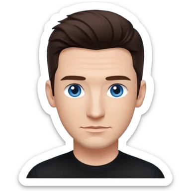 JC Chasez blue eyes, brown hair, black shirt sticker