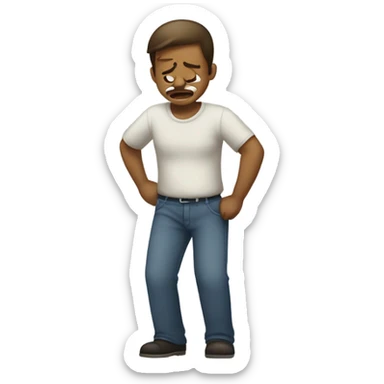 Man back hurting sticker