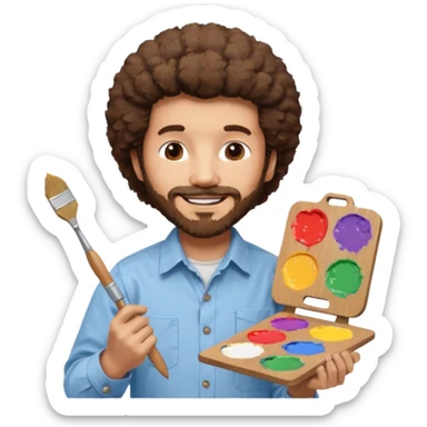 bob ross painting sticker