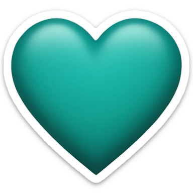 Matte teal heart  sticker