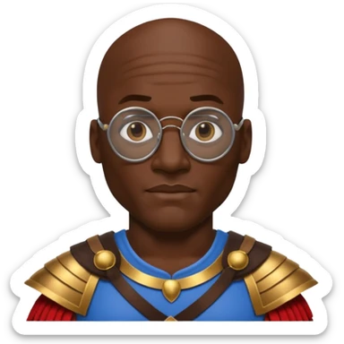 Michael Jordan, wearing gladiator cloth, big round glassed sticker