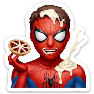 Homem aranha levando torta na cara sticker