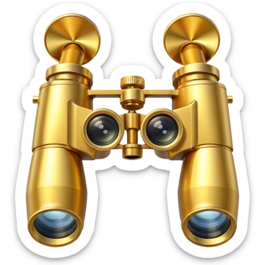 gold binoculars with large lenses sticker
