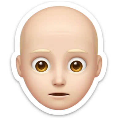 Uncanny valley emoji with *NO* eyebrows sticker