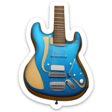 Guitare électrique bleue sticker