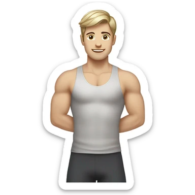 White brown hair no beard young male doing pilates sticker