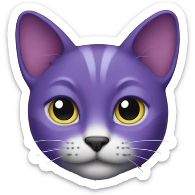 Purple cat sticker