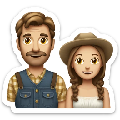 Two brown haired hillbillies married with their 4 kids sticker