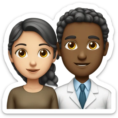 Jewish girl with tall ophthalmologist Arabic boy sticker