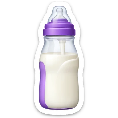 baby bottle white and purple sticker