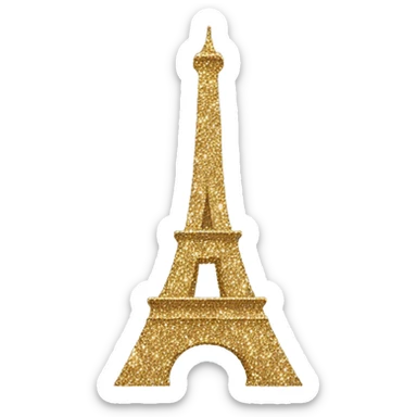 Golden and glitter Eiffel Tower sticker