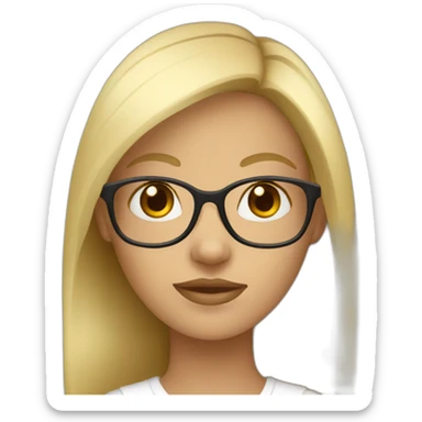 girl-with-blonde-hair-white-glasses-and-brown-eyes sticker