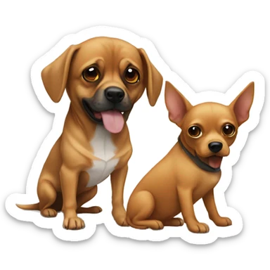 Chihuahua and a bloodhound best friends sticker
