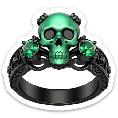 black and green horror engagement ring sticker
