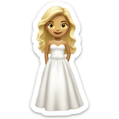 blonde girl in wedding dress sticker