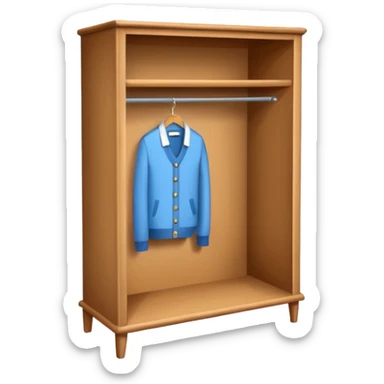 3D wardrobe 1 shelf empty short sticker