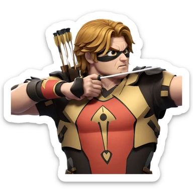 aiming with bow and arrow sticker